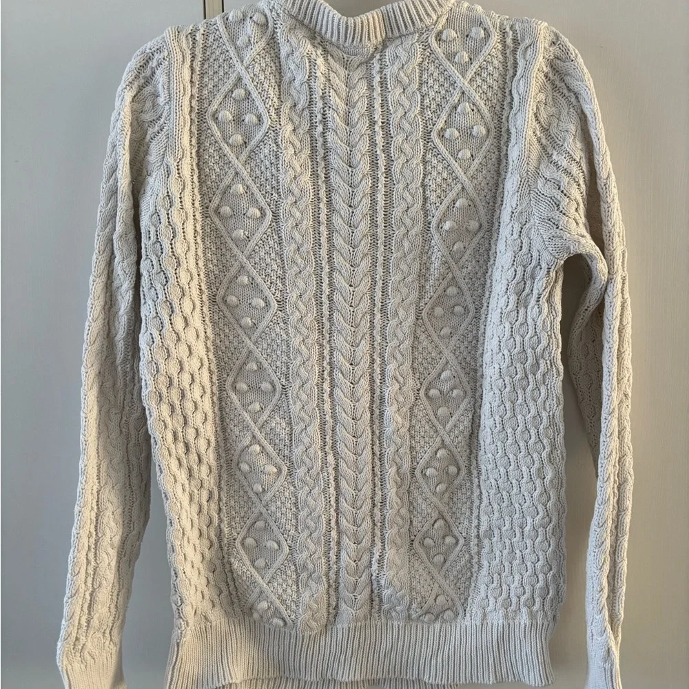 Fisherman Cottage Oldmoney Cable Knit Sweater Chunky Cabine Academia Women Large - Picture 5 of 7